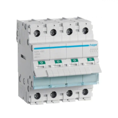 Isolator switch 3-phase 4P 100A 400V AC SBN490 HAGER GPV-401-120
