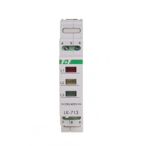 Control indicator light 3×230V+N 3xLED green LK-713 G F&F FILIPOWSKI GPV-401-121