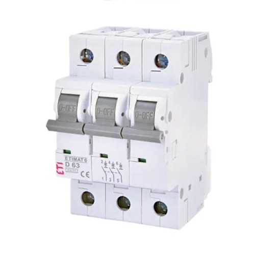 Overcurrent circuit breaker B 25A 3P 6kA ETIMAT6 002115518 ETI GPV-401-125