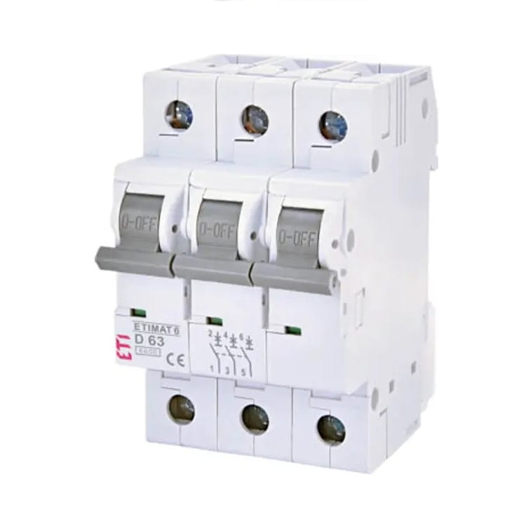 Overcurrent circuit breaker B 25A 3P 6kA ETIMAT6 002115518 ETI GPV-401-125