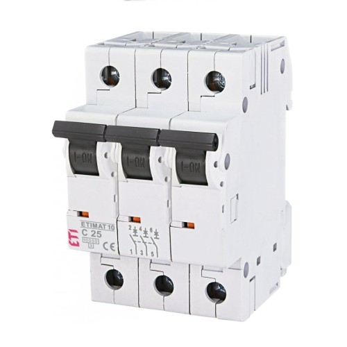 Overcurrent circuit breaker C 25A 3P 10kA ETIMAT10 002135718 ETI GPV-401-133