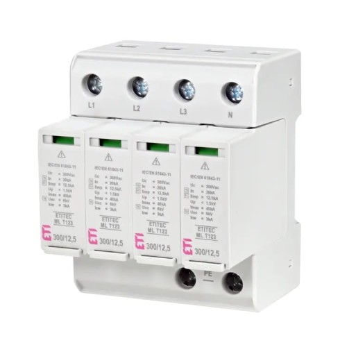 Surge protector Type 1+2+3 (B+C+D) 4P 20kA 1.5kV ETITEC ML T123 300/125 4+0 002440667 ETI GPV-401-141