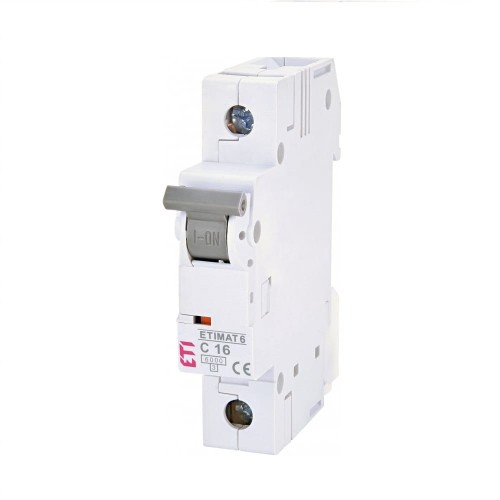 Overcurrent circuit breaker C 16A 1P 6kA ETIMAT6 002141516 ETI GPV-401-147