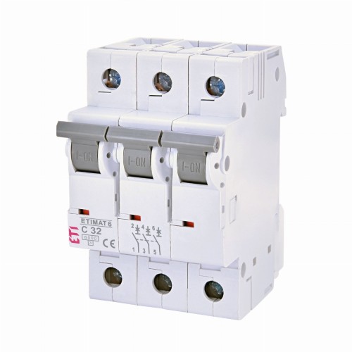 Overcurrent circuit breaker C 32A 3P 6kA ETIMAT6 002145519 ETI GPV-401-163