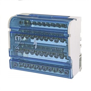 Distribution block 4-pole 125A 11 terminals TH35 EDB-411 001102304 ETI
