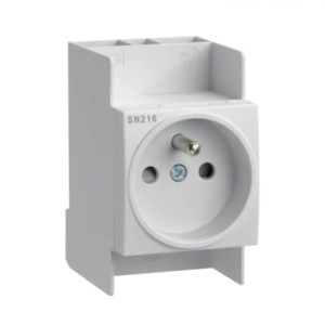 Rail socket DIN 10-16A 250V plug with grounding pin SN216 HAGER
