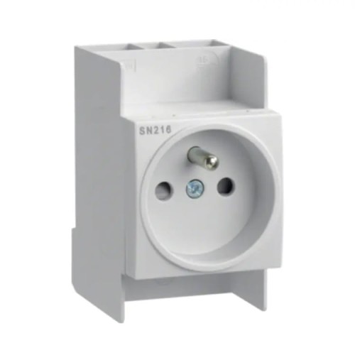Rail socket DIN 10-16A 250V plug with grounding pin SN216 HAGER GPV-401-193