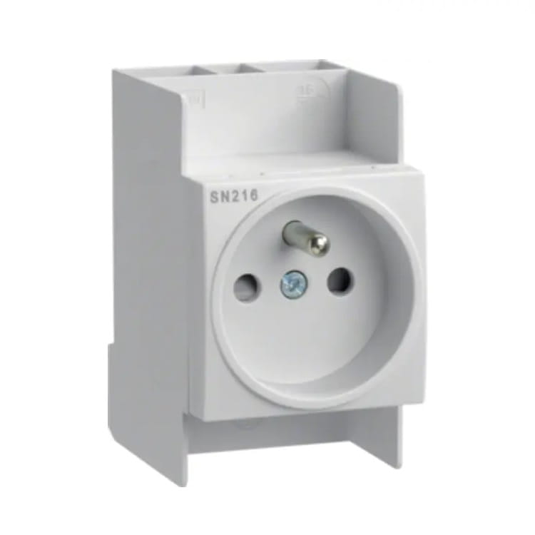 Rail socket DIN 10-16A 250V plug with grounding pin SN216 HAGER GPV-401-193