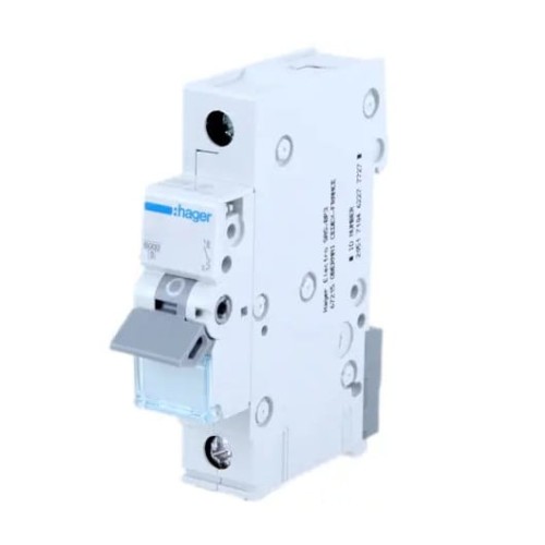 Hager Overcurrent circuit breaker C 2A 1P 6kA GPV-401-231