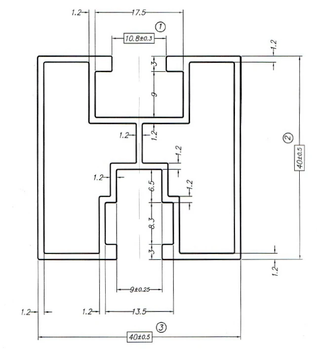 Aluminum Profile 430cm 40x40 for hexagonal screw Anodized PV-01-23-AN (4)