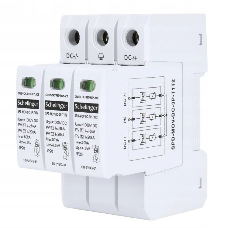 Schelinger Surge Protector 3P 8kA DC 1000V GPV-401-24