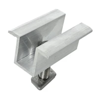 Center clamp H25 L50 Raw with M8x20 screw and insert for 30 mm panels