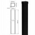 Fence Post 80x80x2 mm, Length 2.4 m, Black GPV-700-74 (3)