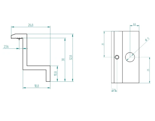 Side pressure clamp - H30 with grounding pin PV-03-32 (2)