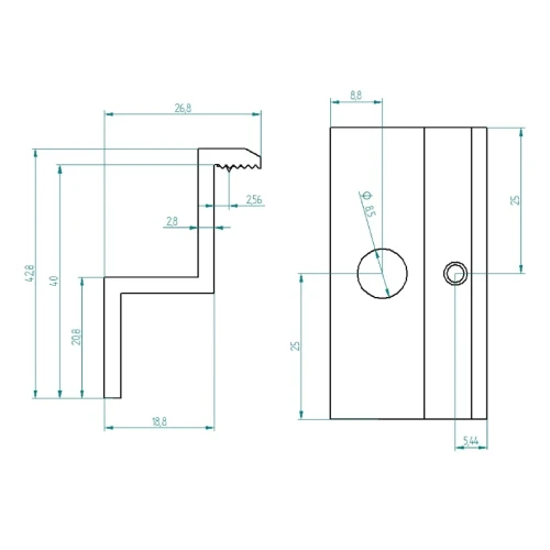 [RDY] End Clamp H40 L50 - raw with grounding pin PV-03-80 (2)