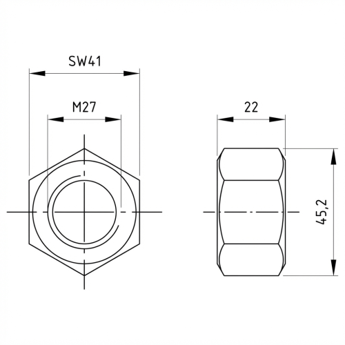 Hexagon nut M27 DIN 934 A2-70 000-056 (2)