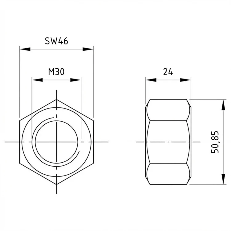 Hexagon nut M30 DIN 934 A2-50 000-059 (2)