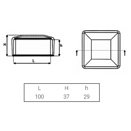 Post cap cover for 100x100 fence post graphite 000-133 (2)
