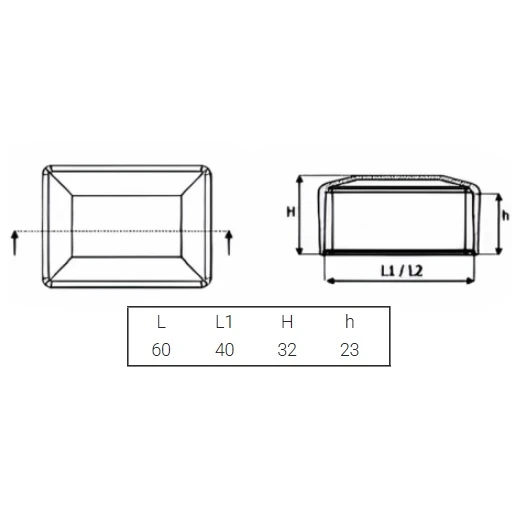 Fence post cap cover end cap 40x60 graphite 000-129 (2)