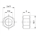 Hexagon nut M10 DIN 934 A4-80 000-064 (2)