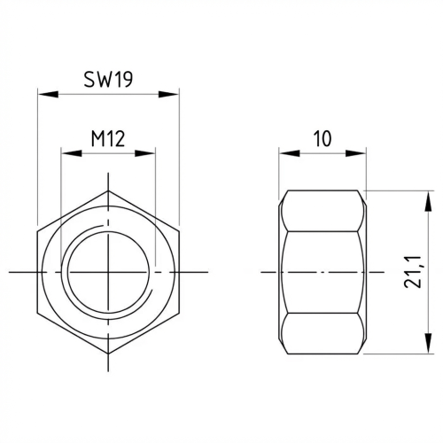 Hexagon nut M12 DIN 934 A4-80 000-067 (2)