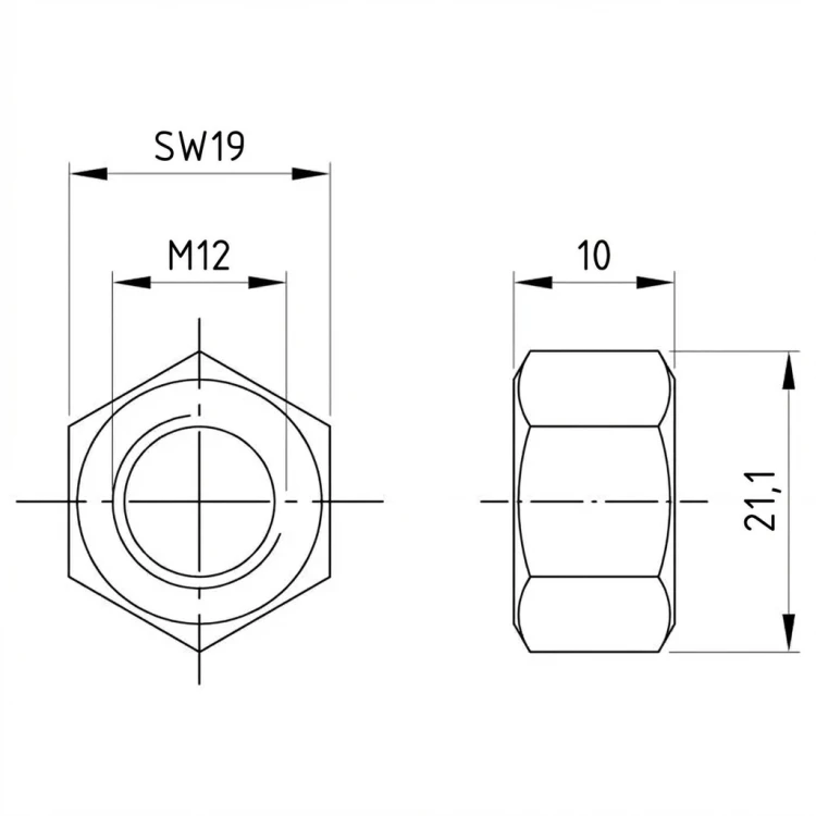 Hexagon nut M12 DIN 934 A4-80 000-067 (2)