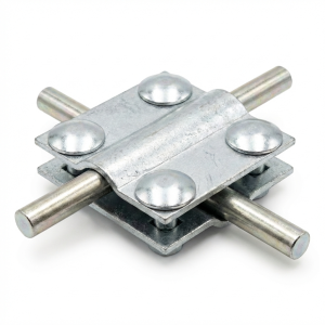 Cross connector 4-hole 2-plate B up to 30mm galvanized