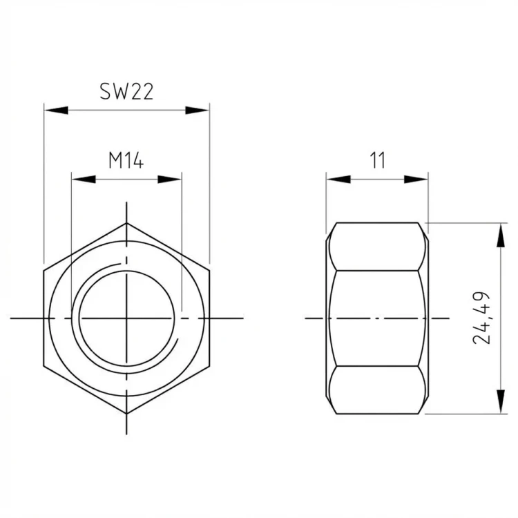 Hexagon nut M14 DIN 934 A4-80 000-072 (2)