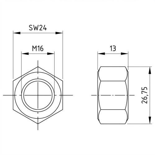 Hexagon nut M16 DIN 934 A4-80 000-073 (3)
