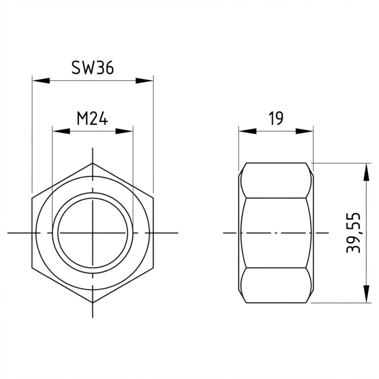 Hexagon nut M24 DIN 934 A4-80 000-075 (2)