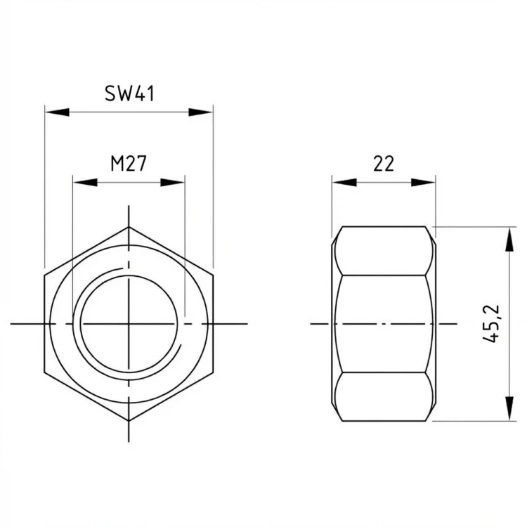 Hexagon nut M27 DIN 934 A4-70 000-076 (2)
