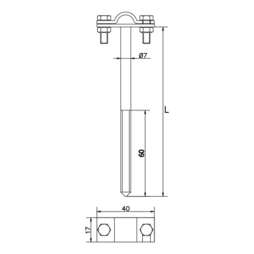 Galvanized screw-in wire holder h=12cm 000-150 (2)