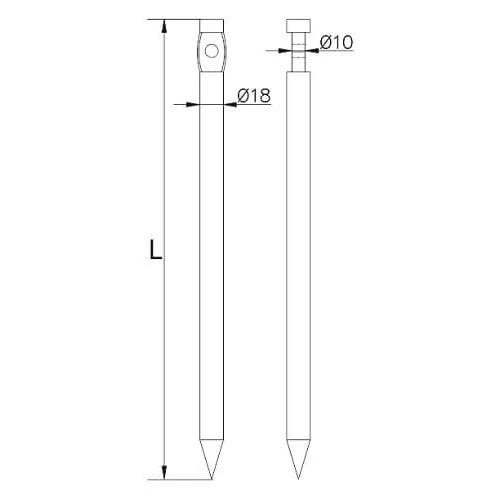 Single driven anchor l=35cm galvanically galvanised steel 000-164 (2)
