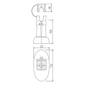Brick-colored plastic post with ceramic base 000-170 (2)