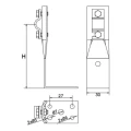 Angle bracket with plate h=8cm galvanized 000-146 (2)