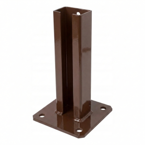 Fence post base 60x40 brown RAL 8017 galvanized