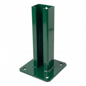 Fence post base 60x40 green RAL 6005 galvanised