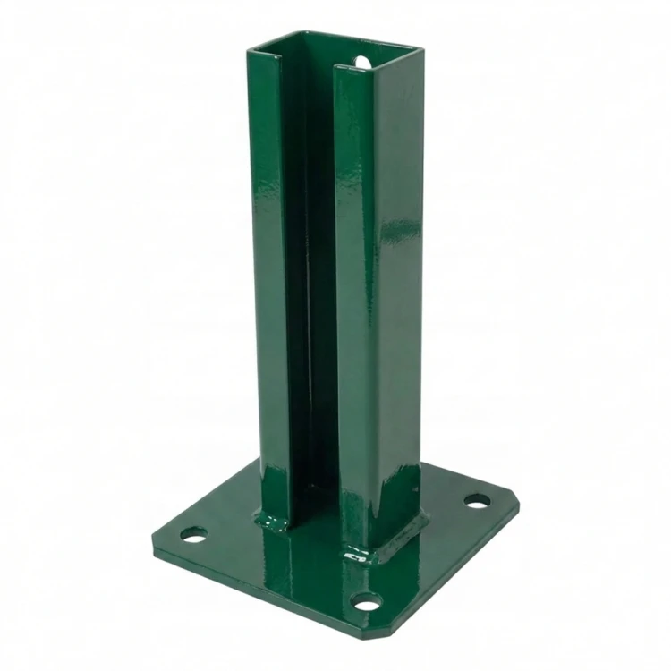 Fence post base 60x40 green RAL 6005 galvanised 000-155 (1)