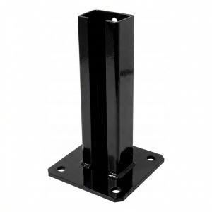 Fence post base 60x40 black RAL 9005 galvanised