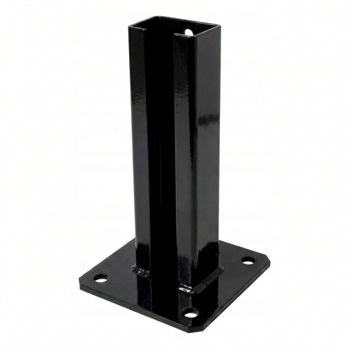 Fence post base 60x40 black RAL 9005 galvanized 000-153 (1)