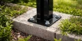 Fence post base 60x40 black RAL 9005 galvanized 000-153 (3)