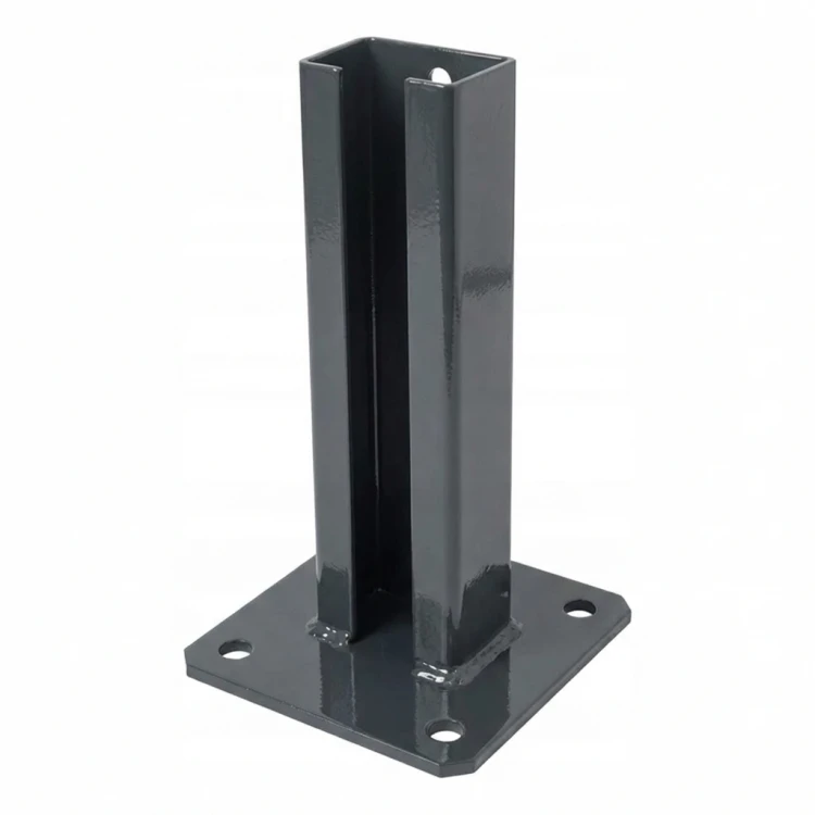 Fence post base 60x40 anthracite RAL 7016 galvanised 000-152 (1)