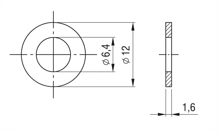 Washer M6 DIN 125 A2 140 HV 6.4 - 1000 pieces 000-078 (2)