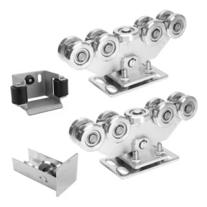 Sliding gate trolley package 9-roller + accessories KIT for rail 80