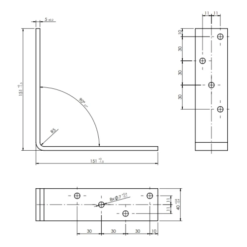 Beam angle bracket KB-4 180x120x40x5 000-122 (2)
