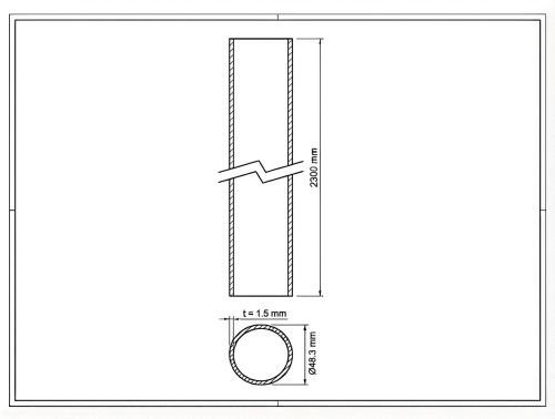 Fence post Fi 48.3x1.5, length 2.3 m, graphite RAL 7016 000-227 (2)