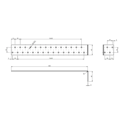 Anchor Bracket KK-02 42x302x40x2.0 000-124 (2)