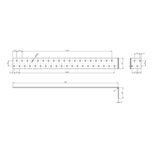 Anchor bracket KK3 40x400x40x2.0 mm 000-125 (2)