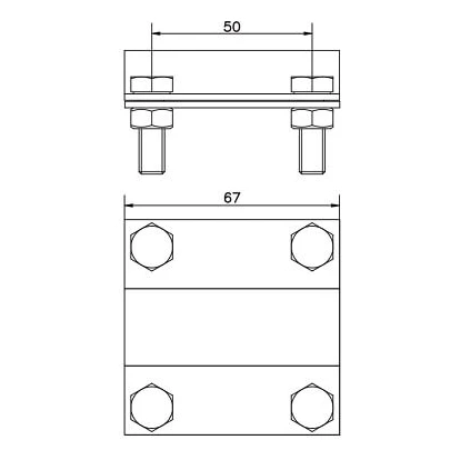 Earth clamp 2-plate rod; B up to 40 mm, dia 20 mm PV-24-03 (2)
