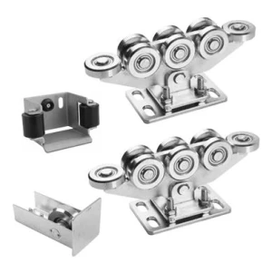 8-Roller Trolley Package for Self-Supporting Sliding Gates + KIT Accessories for Rail 80